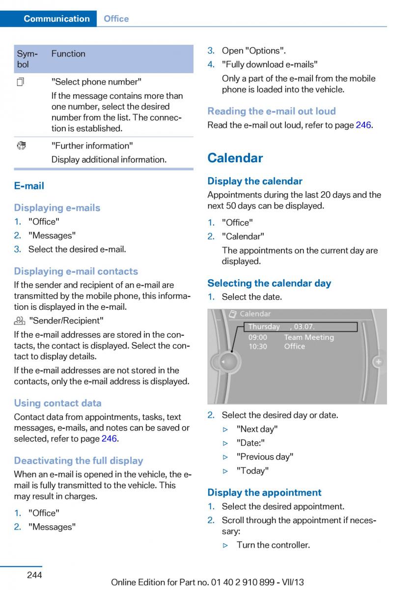 BMW X6 M Power F16 owners manual / page 244