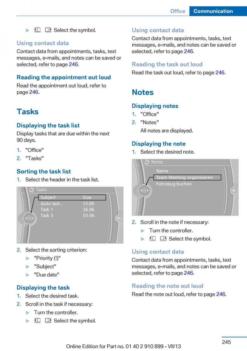 BMW X6 M Power F16 owners manual / page 245