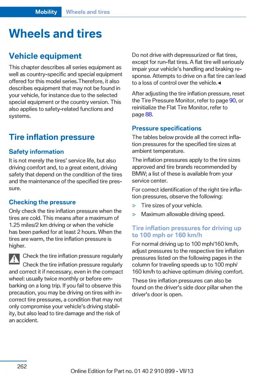 BMW X6 M Power F16 owners manual / page 262