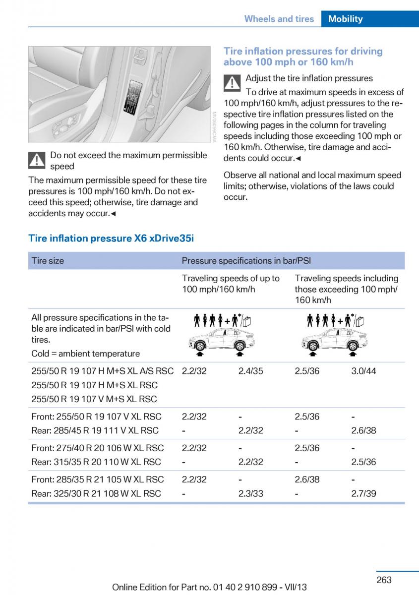 BMW X6 M Power F16 owners manual / page 263