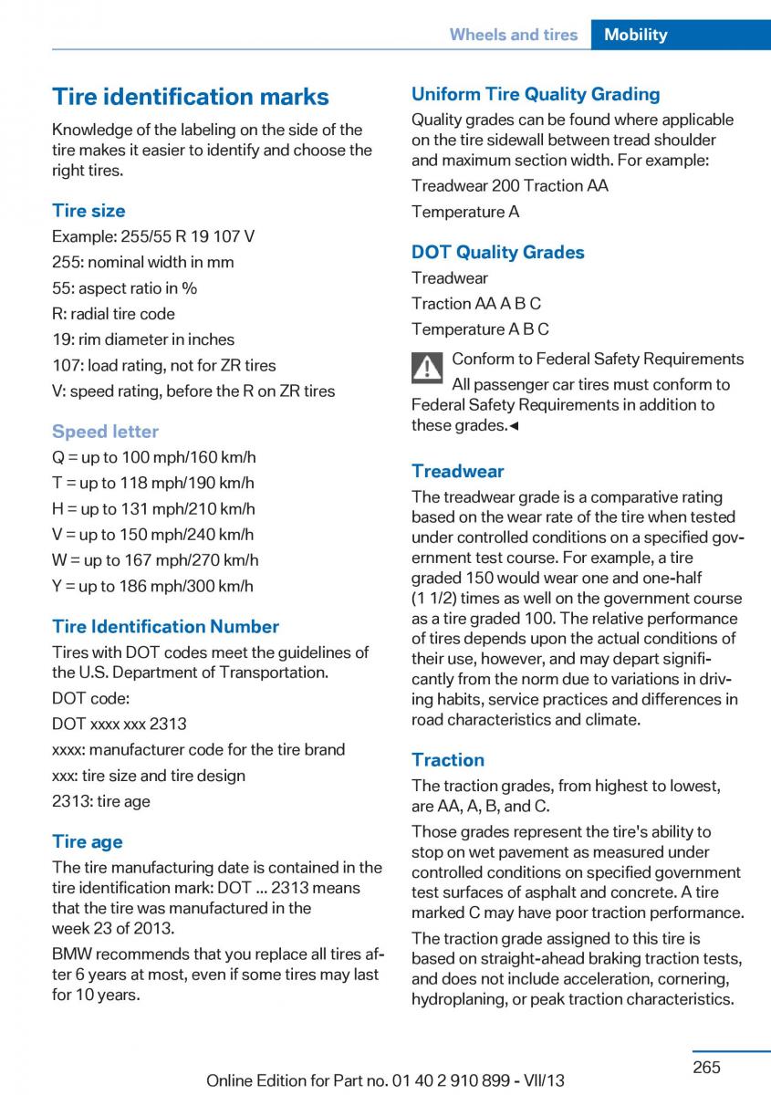 BMW X6 M Power F16 owners manual / page 265