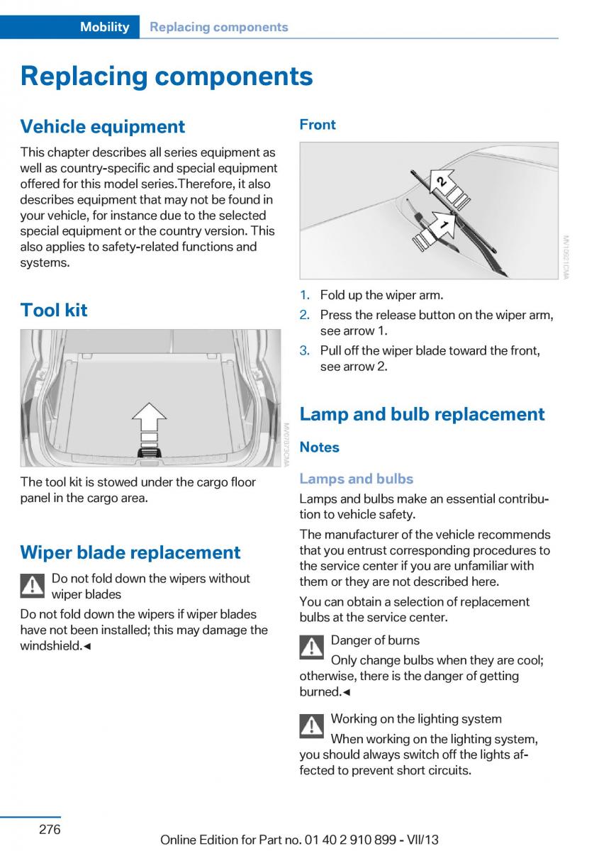 BMW X6 M Power F16 owners manual / page 276