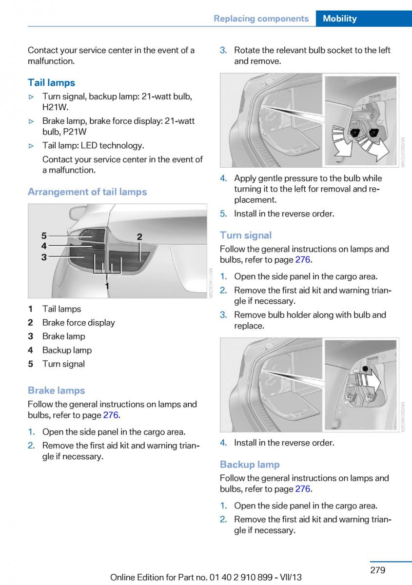 BMW X6 M Power F16 owners manual / page 279