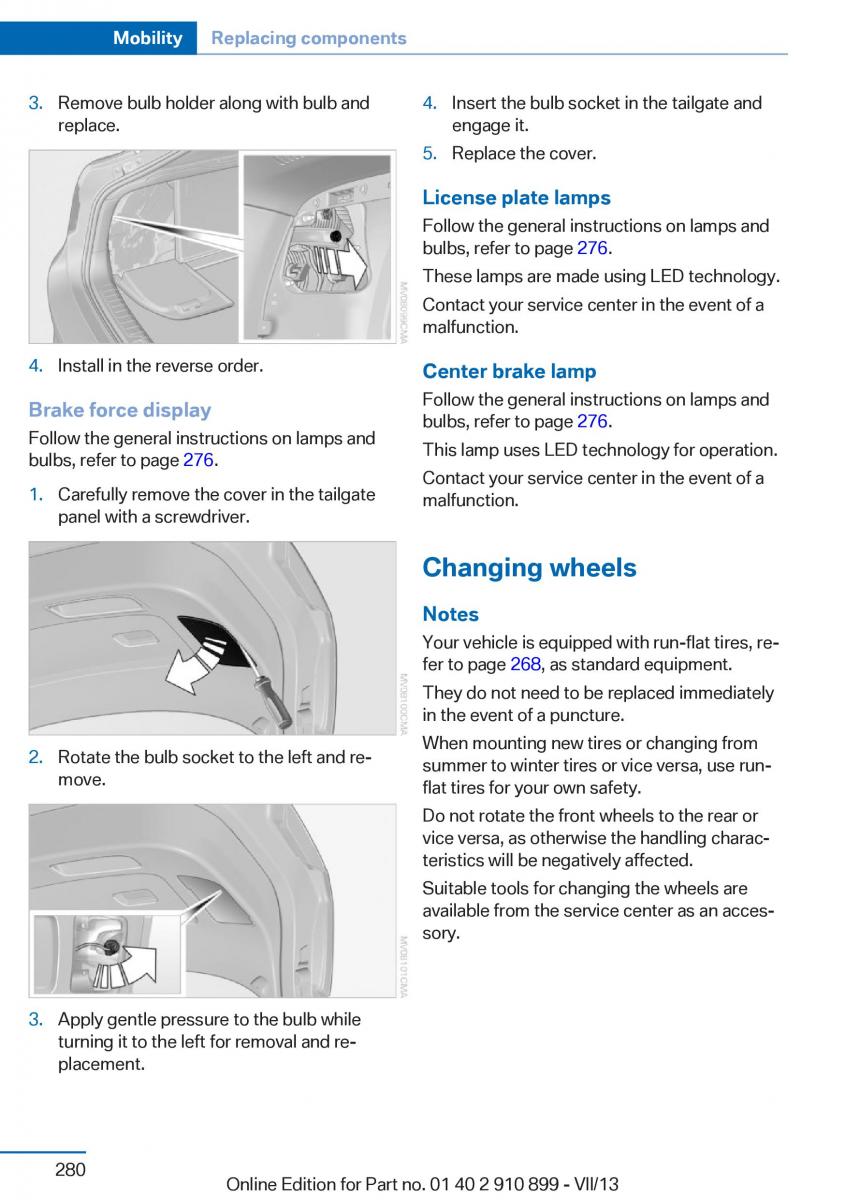 BMW X6 M Power F16 owners manual / page 280