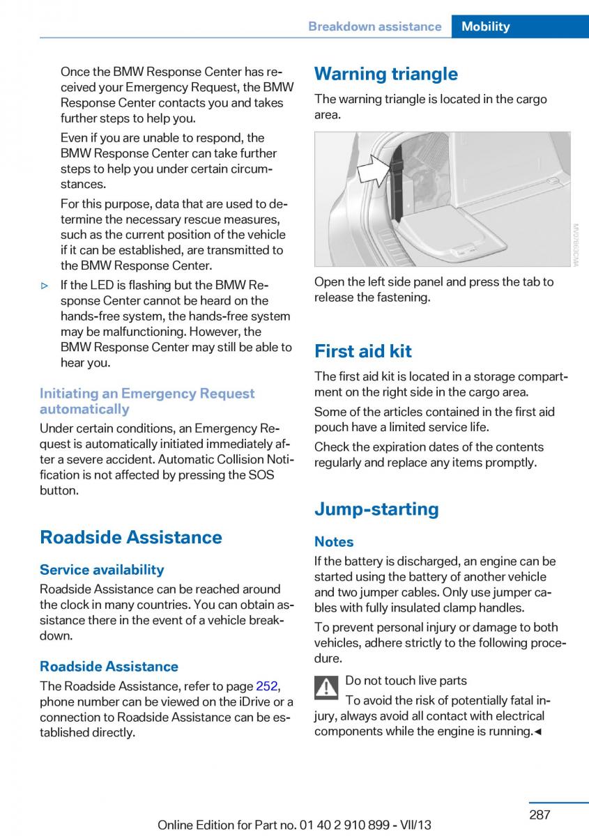 BMW X6 M Power F16 owners manual / page 287