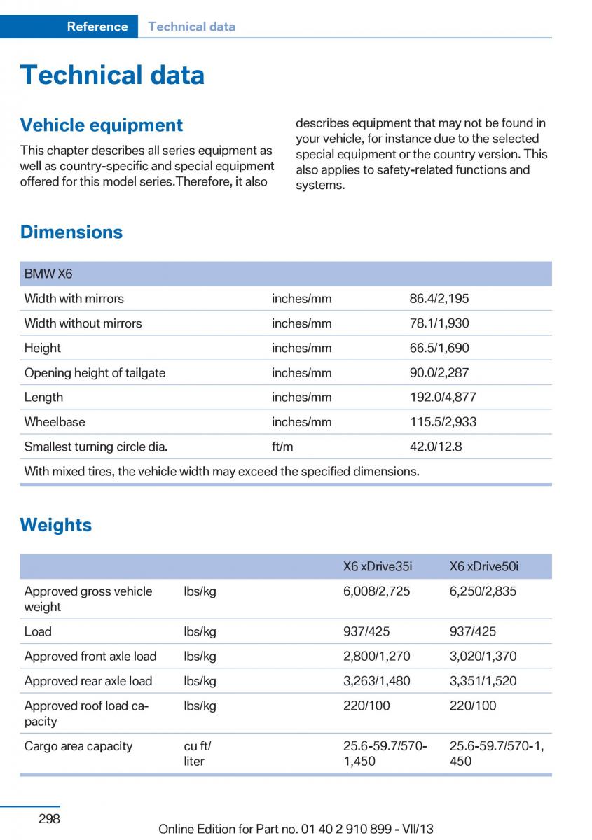 BMW X6 M Power F16 owners manual / page 298