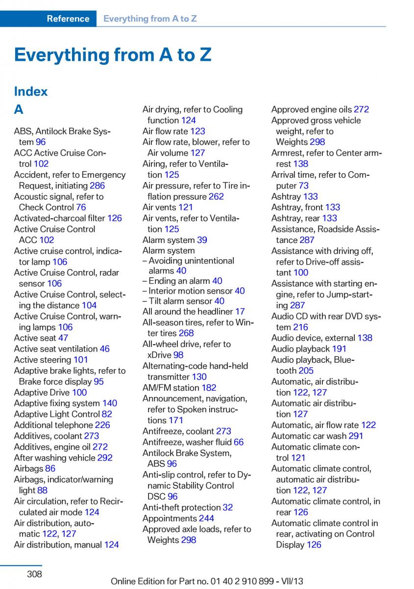 BMW X6 M Power F16 owners manual / page 308