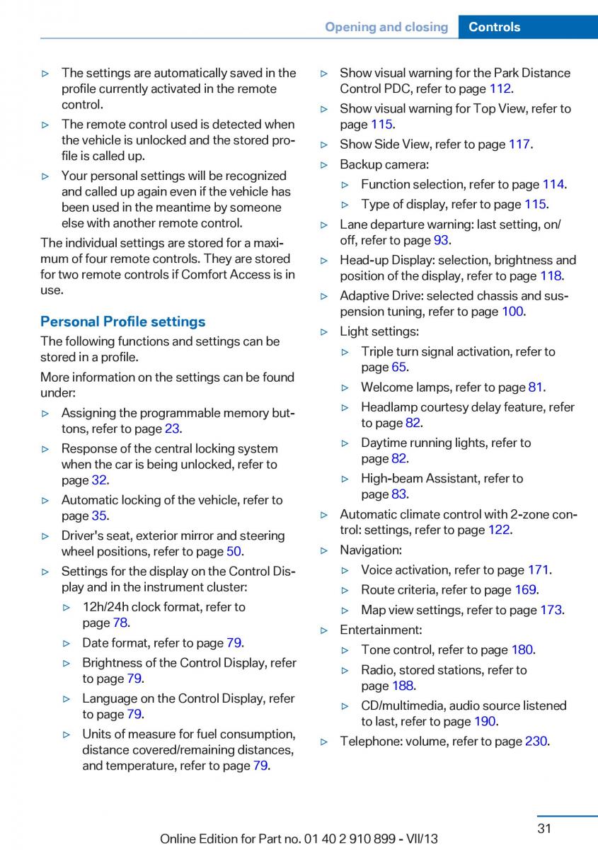 BMW X6 M Power F16 owners manual / page 31