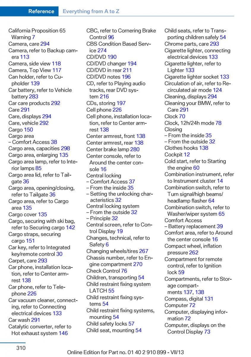 BMW X6 M Power F16 owners manual / page 310