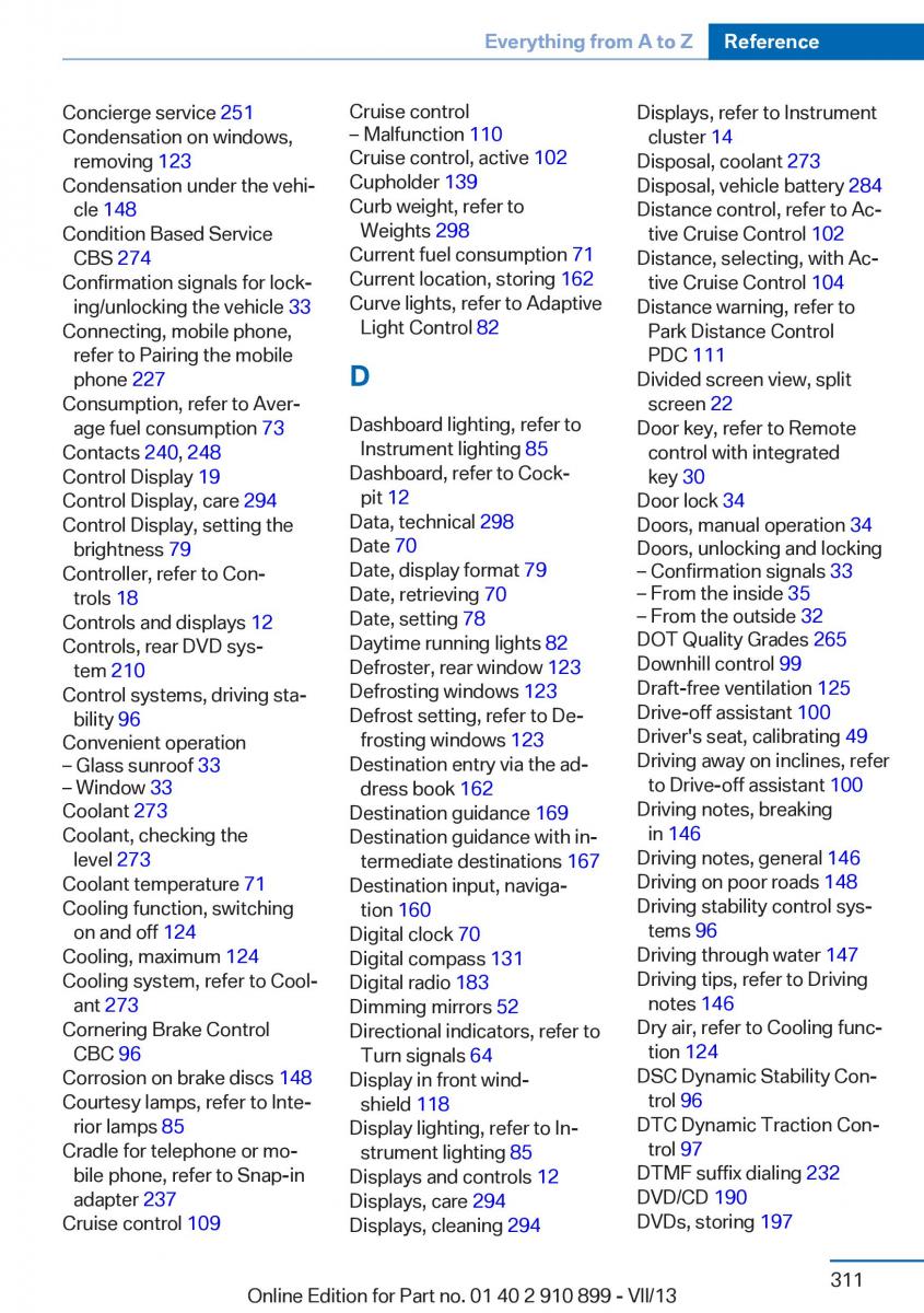 BMW X6 M Power F16 owners manual / page 311