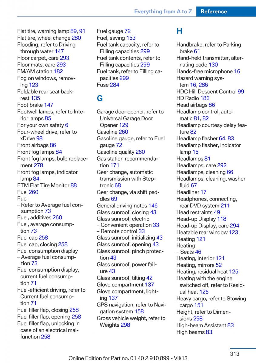 BMW X6 M Power F16 owners manual / page 313