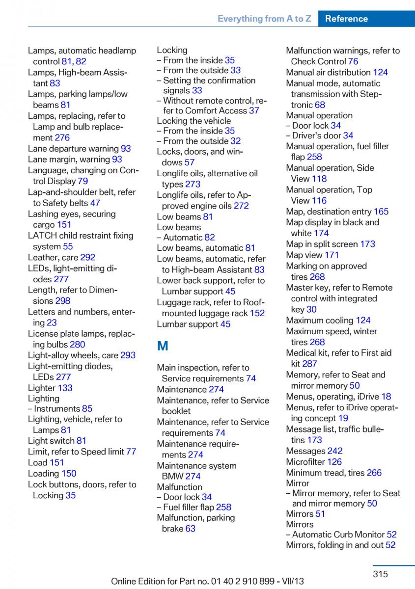 BMW X6 M Power F16 owners manual / page 315