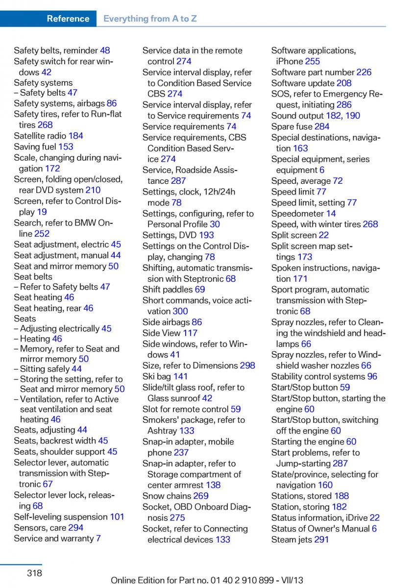 BMW X6 M Power F16 owners manual / page 318