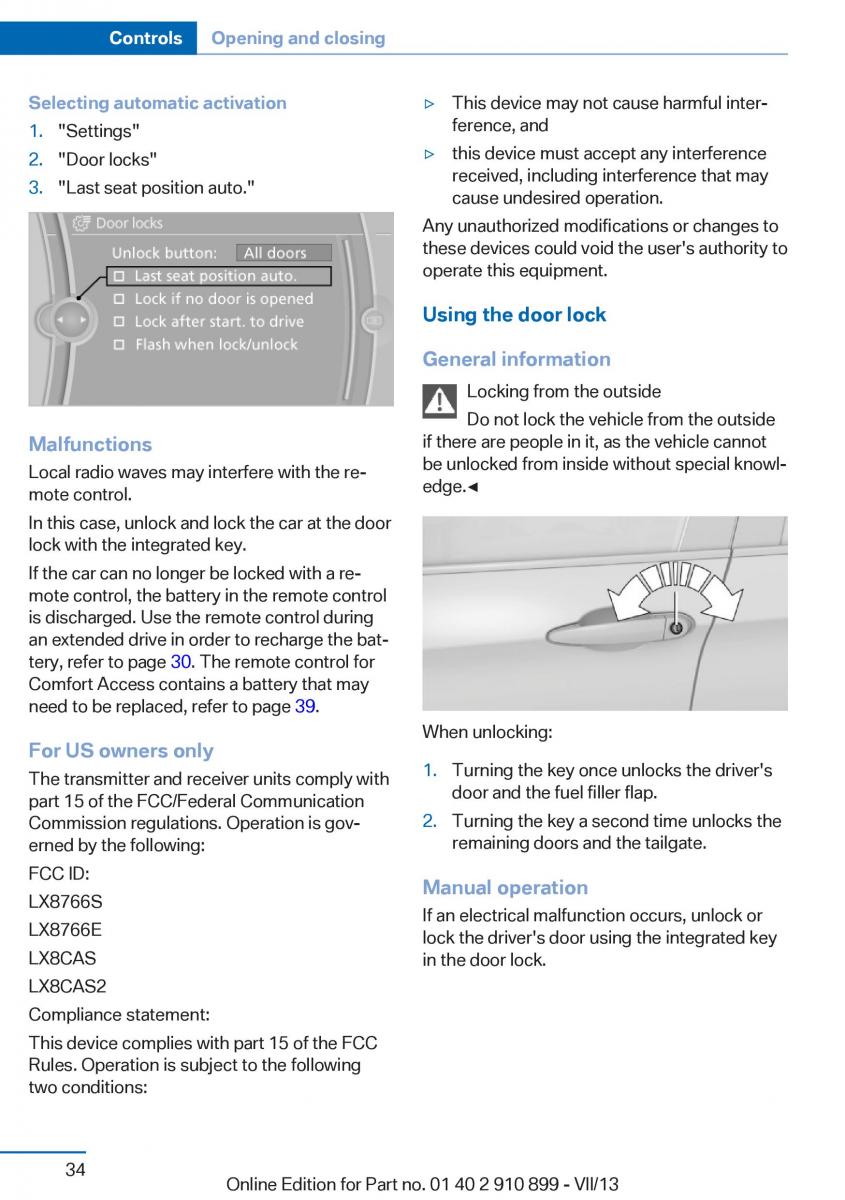 BMW X6 M Power F16 owners manual / page 34