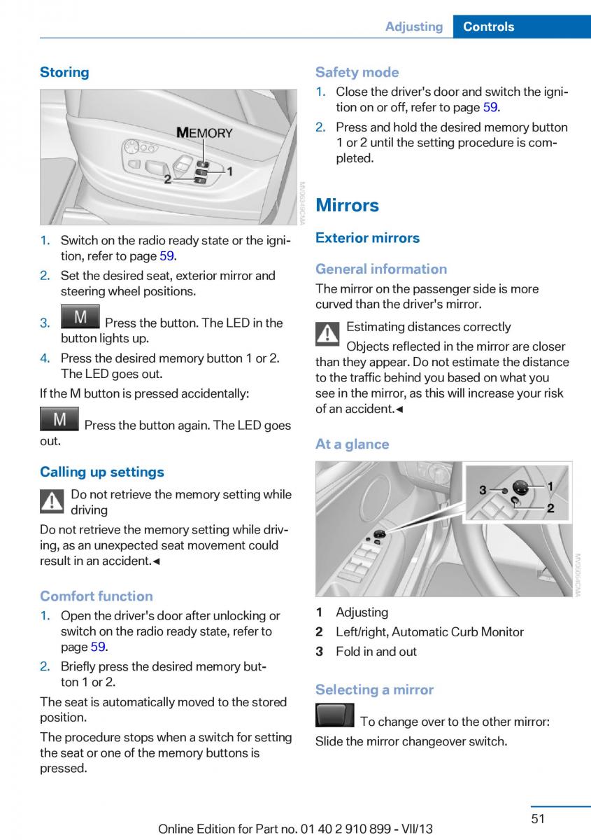 BMW X6 M Power F16 owners manual / page 51