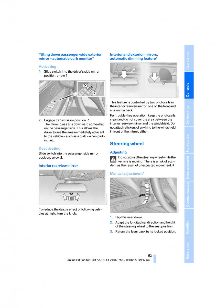 BMW X5 X6 E71 E72 owners manual / page 55