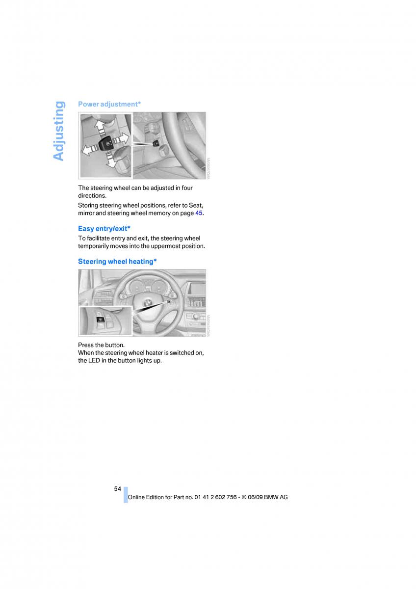 BMW X5 X6 E71 E72 owners manual / page 56