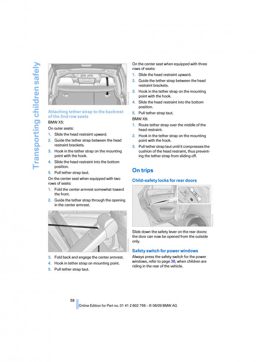 BMW X5 X6 E71 E72 owners manual / page 60