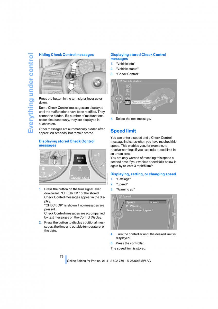 BMW X5 X6 E71 E72 owners manual / page 80