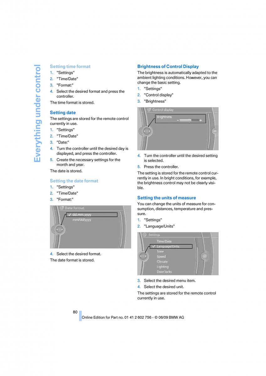 BMW X5 X6 E71 E72 owners manual / page 82