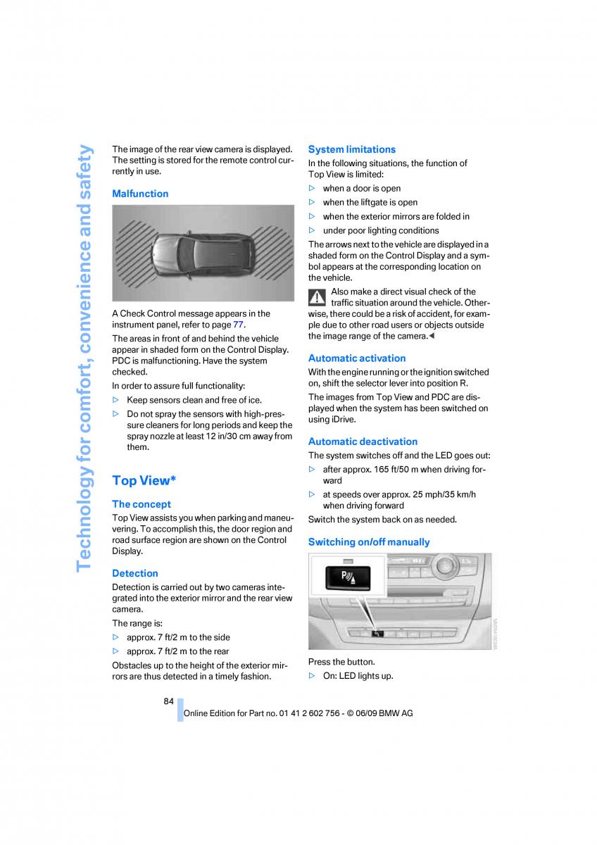 BMW X5 X6 E71 E72 owners manual / page 86