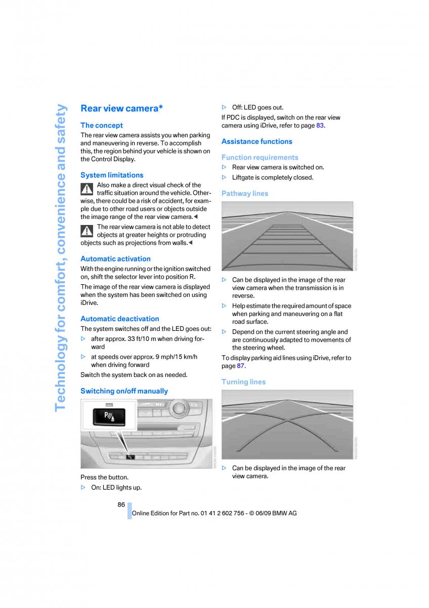 BMW X5 X6 E71 E72 owners manual / page 88