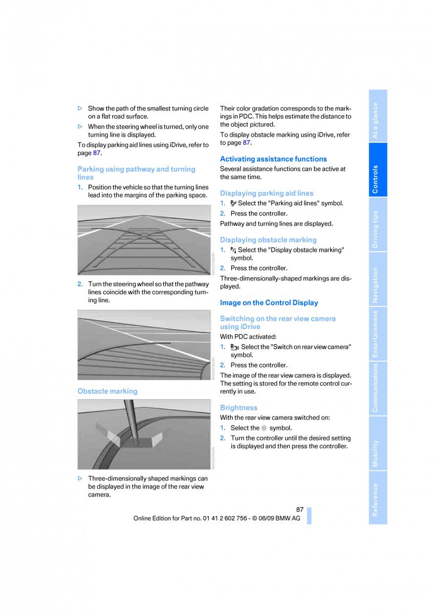 BMW X5 X6 E71 E72 owners manual / page 89