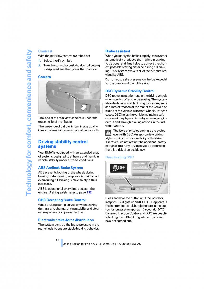 BMW X5 X6 E71 E72 owners manual / page 90