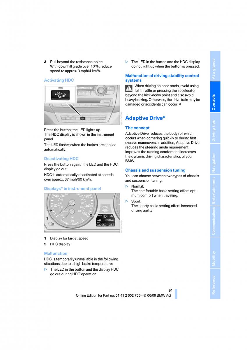 BMW X5 X6 E71 E72 owners manual / page 93