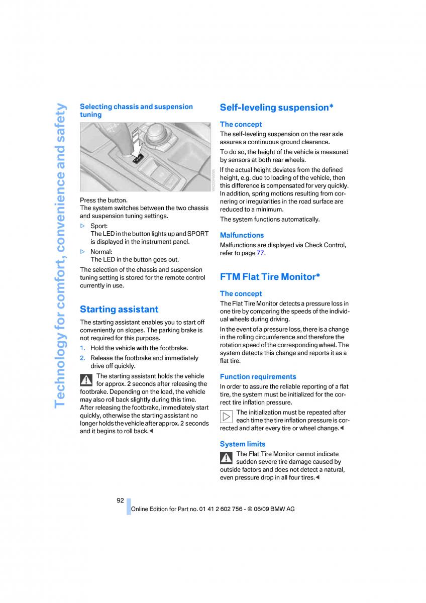 BMW X5 X6 E71 E72 owners manual / page 94