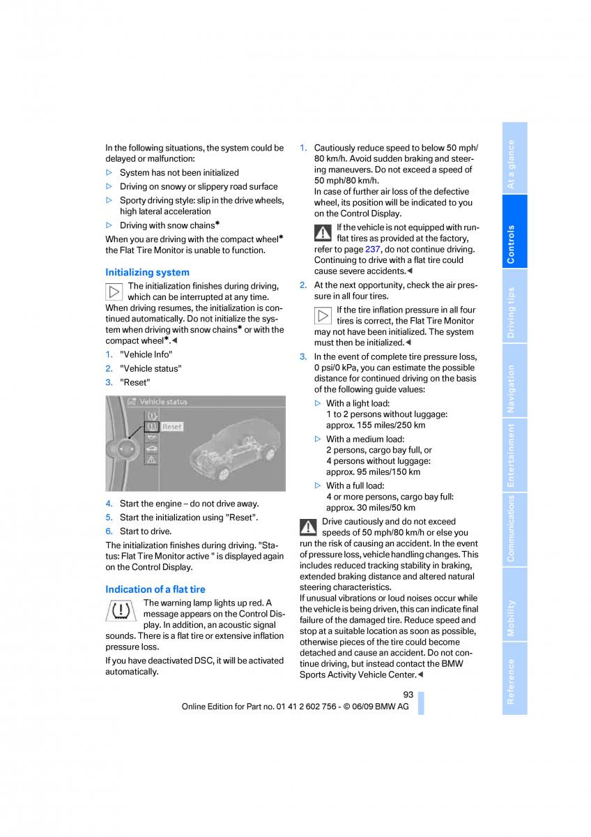 BMW X5 X6 E71 E72 owners manual / page 95