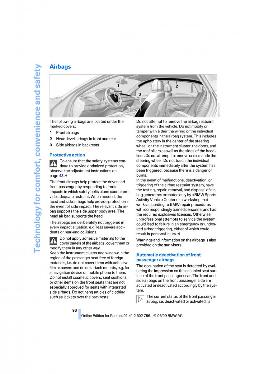 BMW X5 X6 E71 E72 owners manual / page 100