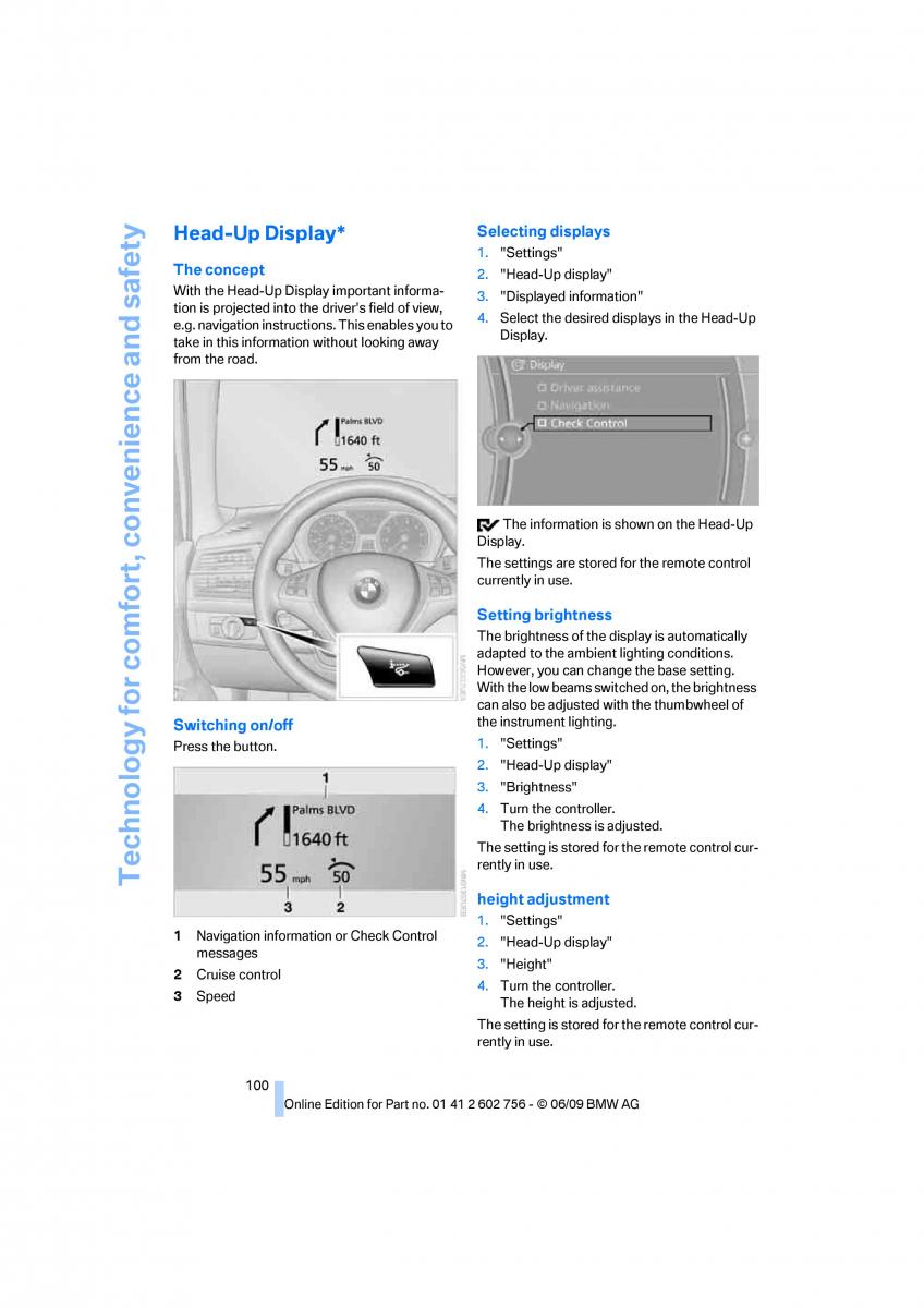 BMW X5 X6 E71 E72 owners manual / page 102