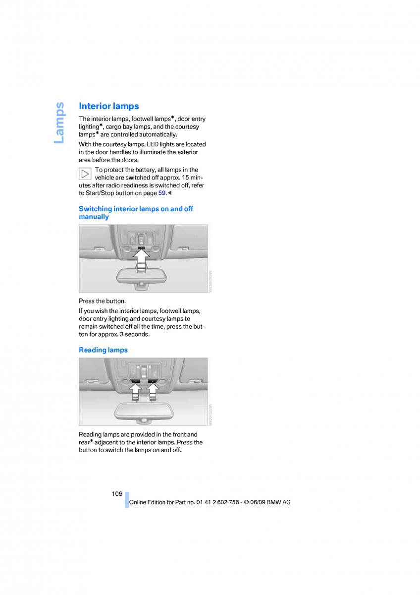 BMW X5 X6 E71 E72 owners manual / page 108