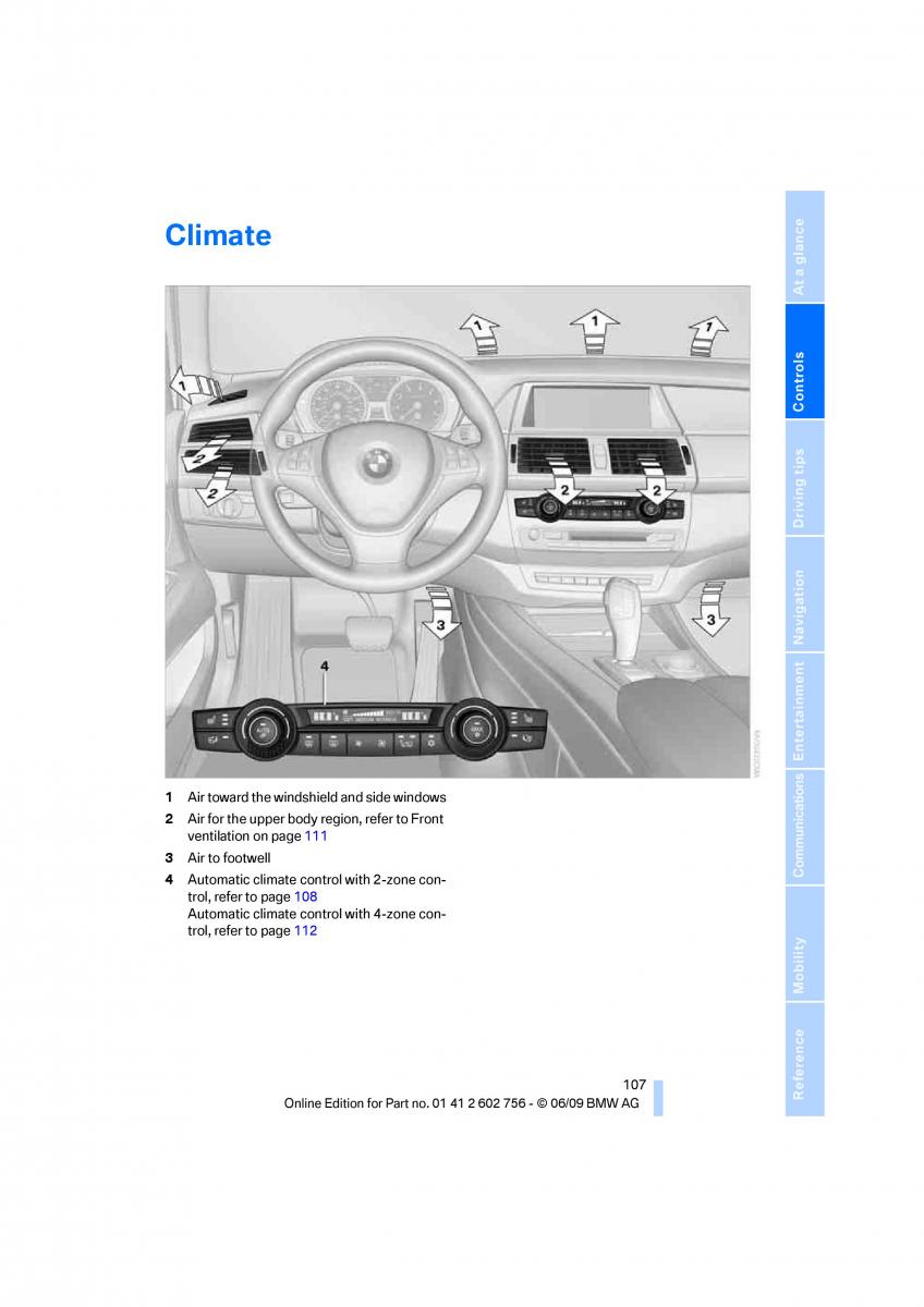 BMW X5 X6 E71 E72 owners manual / page 109