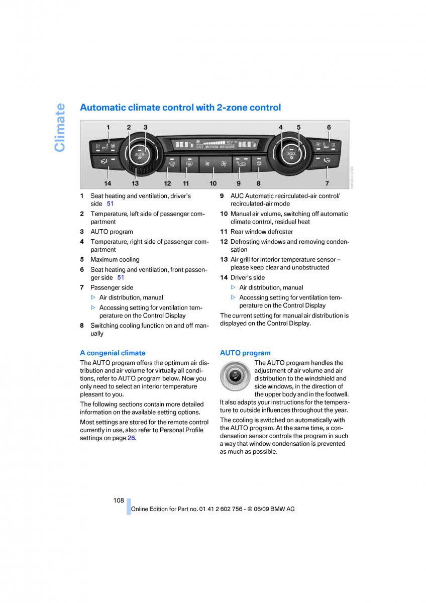 BMW X5 X6 E71 E72 owners manual / page 110