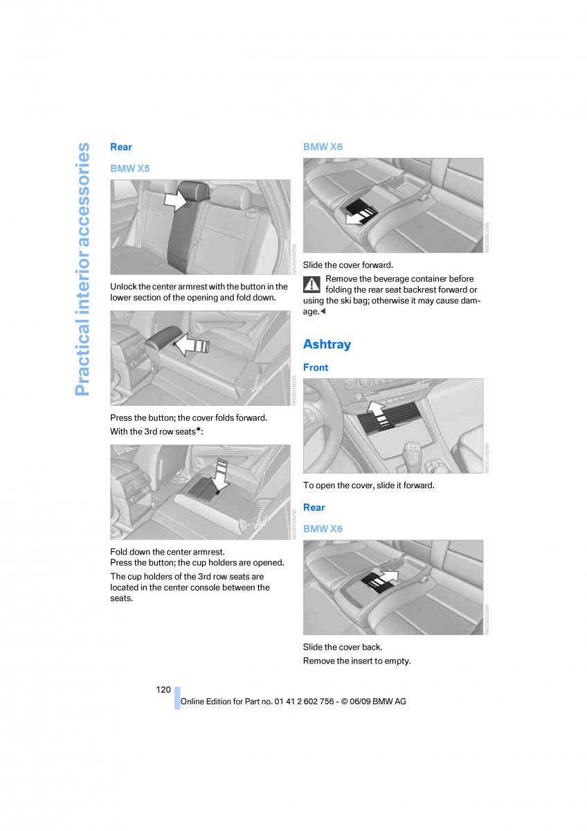 BMW X5 X6 E71 E72 owners manual / page 122