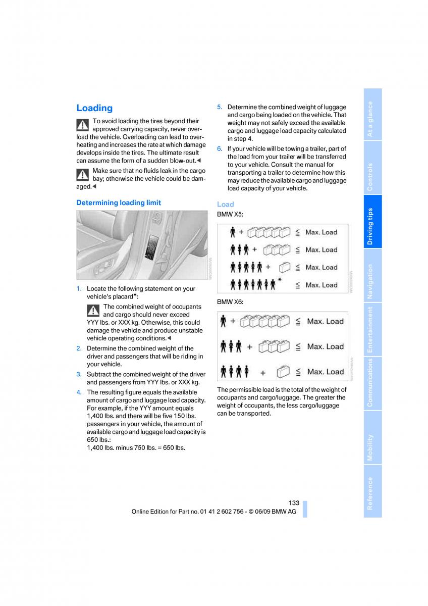 BMW X5 X6 E71 E72 owners manual / page 135