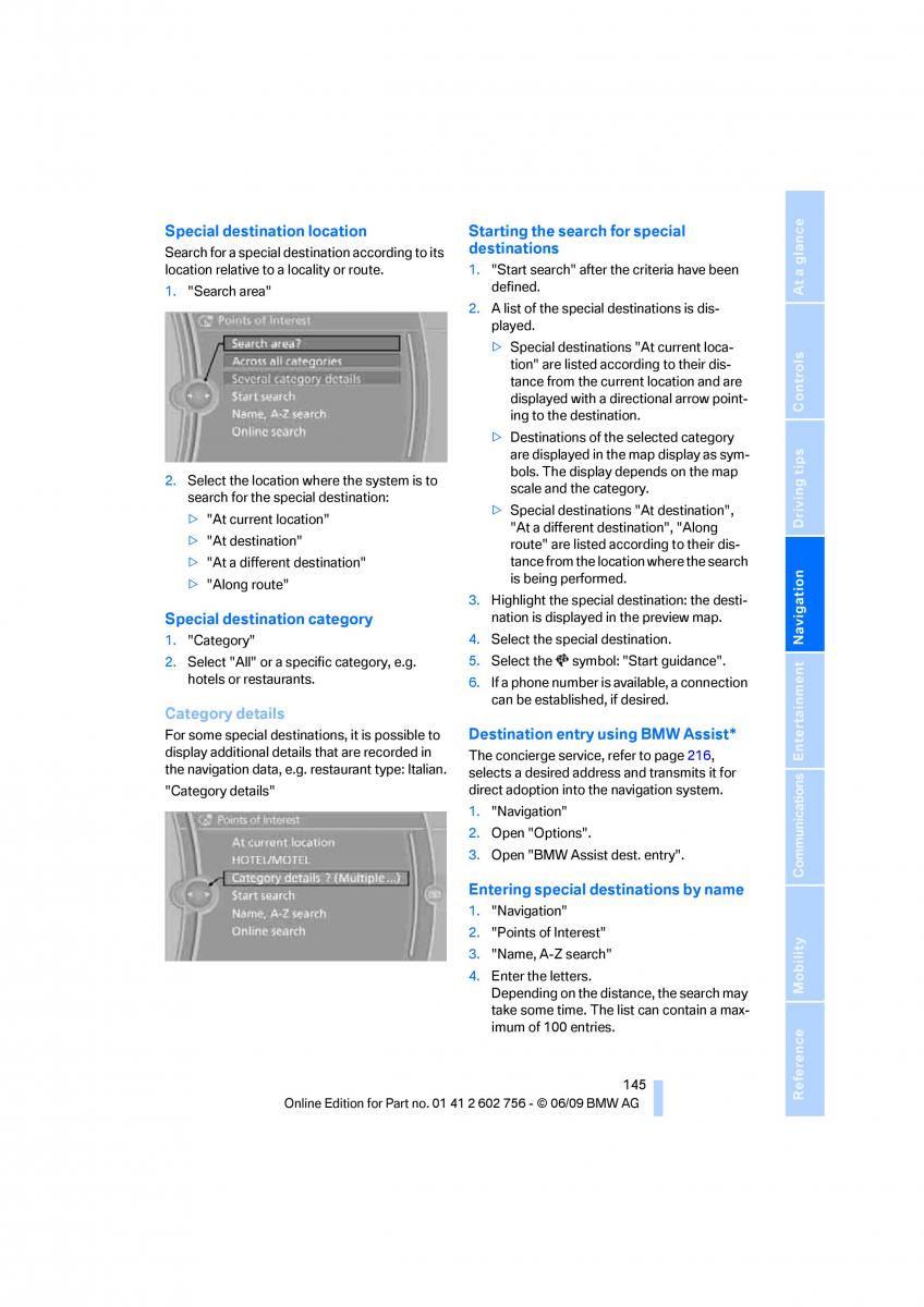 BMW X5 X6 E71 E72 owners manual / page 147