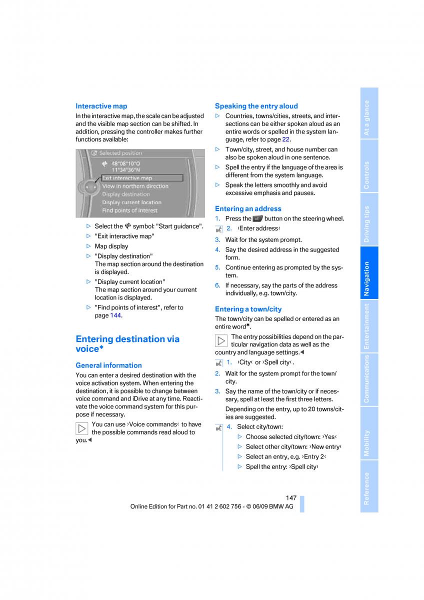 BMW X5 X6 E71 E72 owners manual / page 149