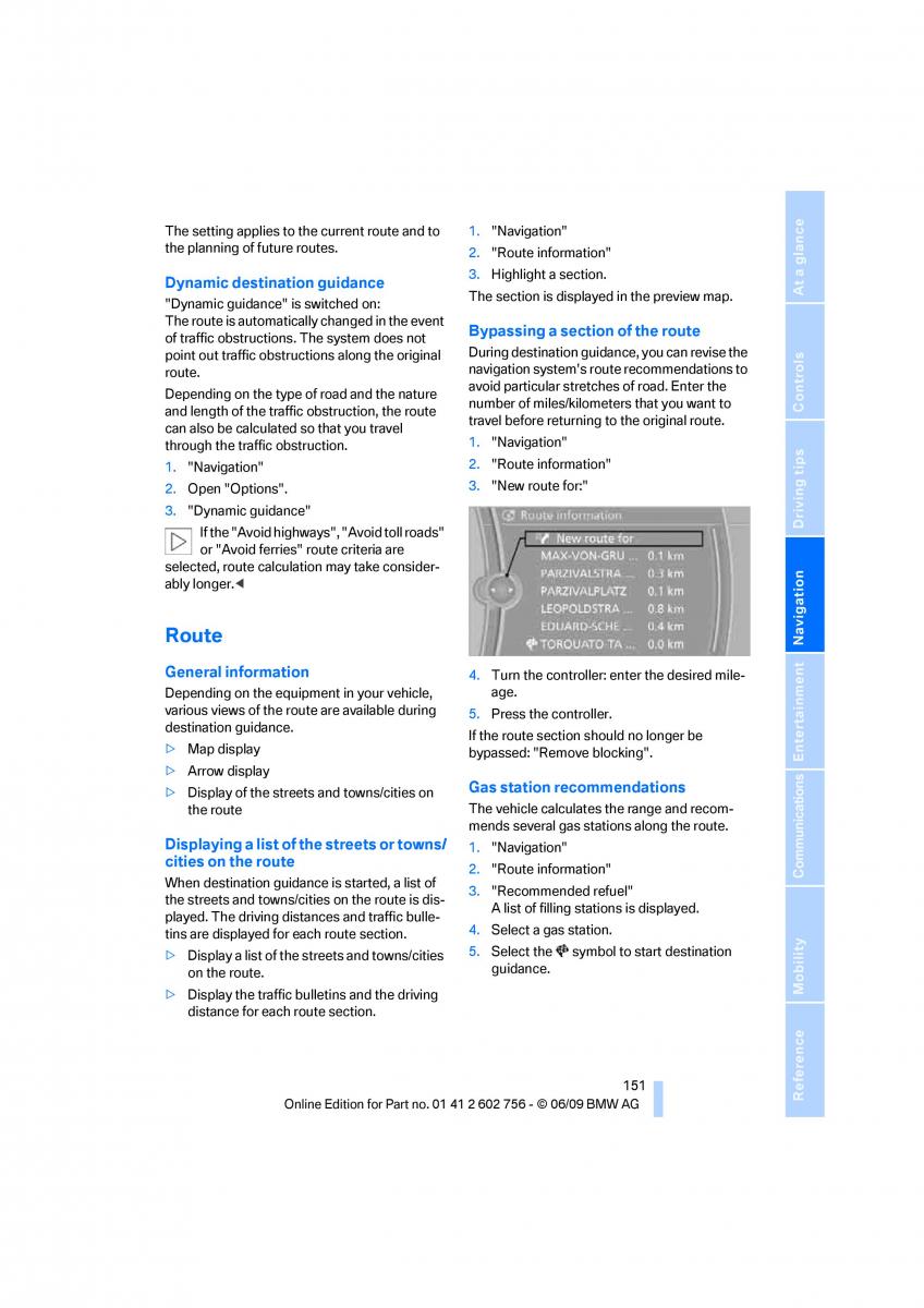 BMW X5 X6 E71 E72 owners manual / page 153