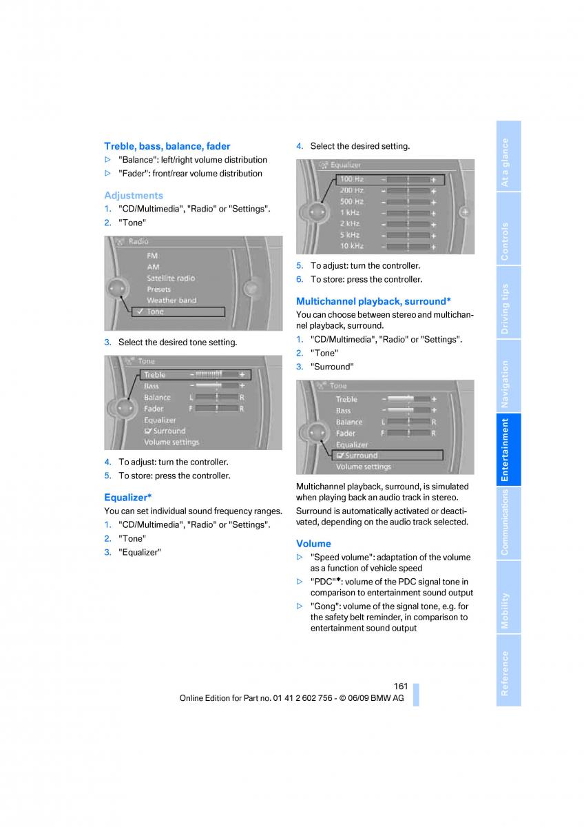 BMW X5 X6 E71 E72 owners manual / page 163