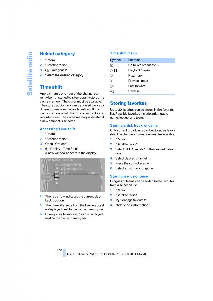 BMW X5 X6 E71 E72 owners manual / page 170