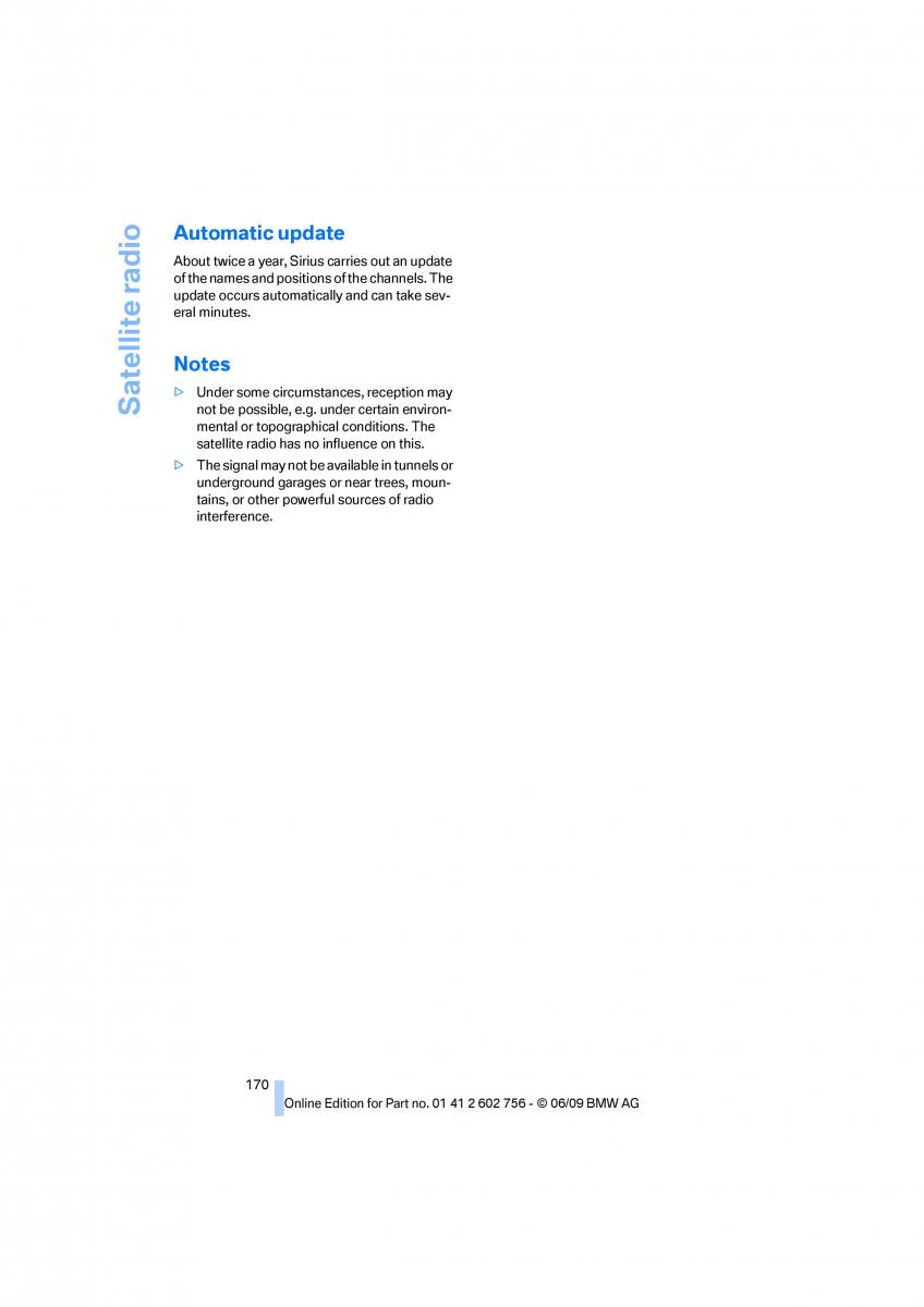 BMW X5 X6 E71 E72 owners manual / page 172