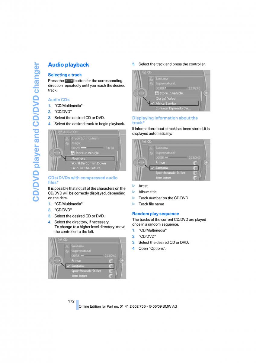 BMW X5 X6 E71 E72 owners manual / page 174