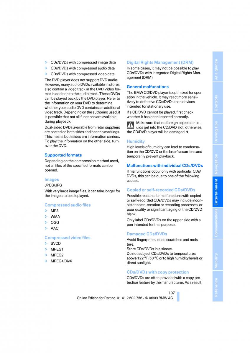 BMW X5 X6 E71 E72 owners manual / page 199