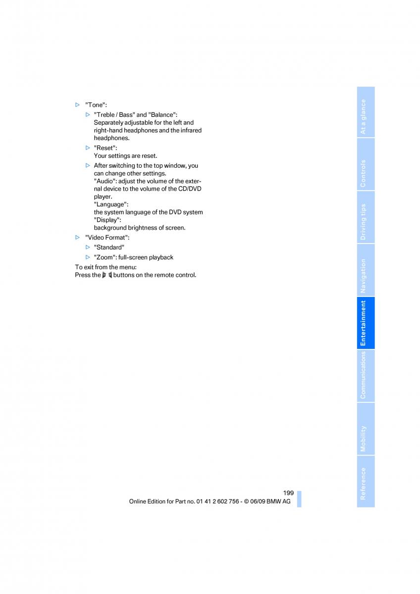 BMW X5 X6 E71 E72 owners manual / page 201