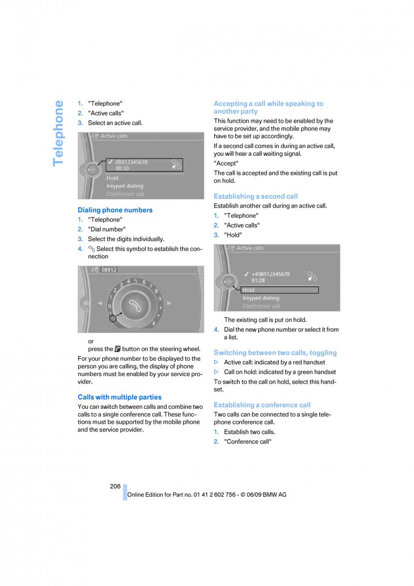 BMW X5 X6 E71 E72 owners manual / page 208