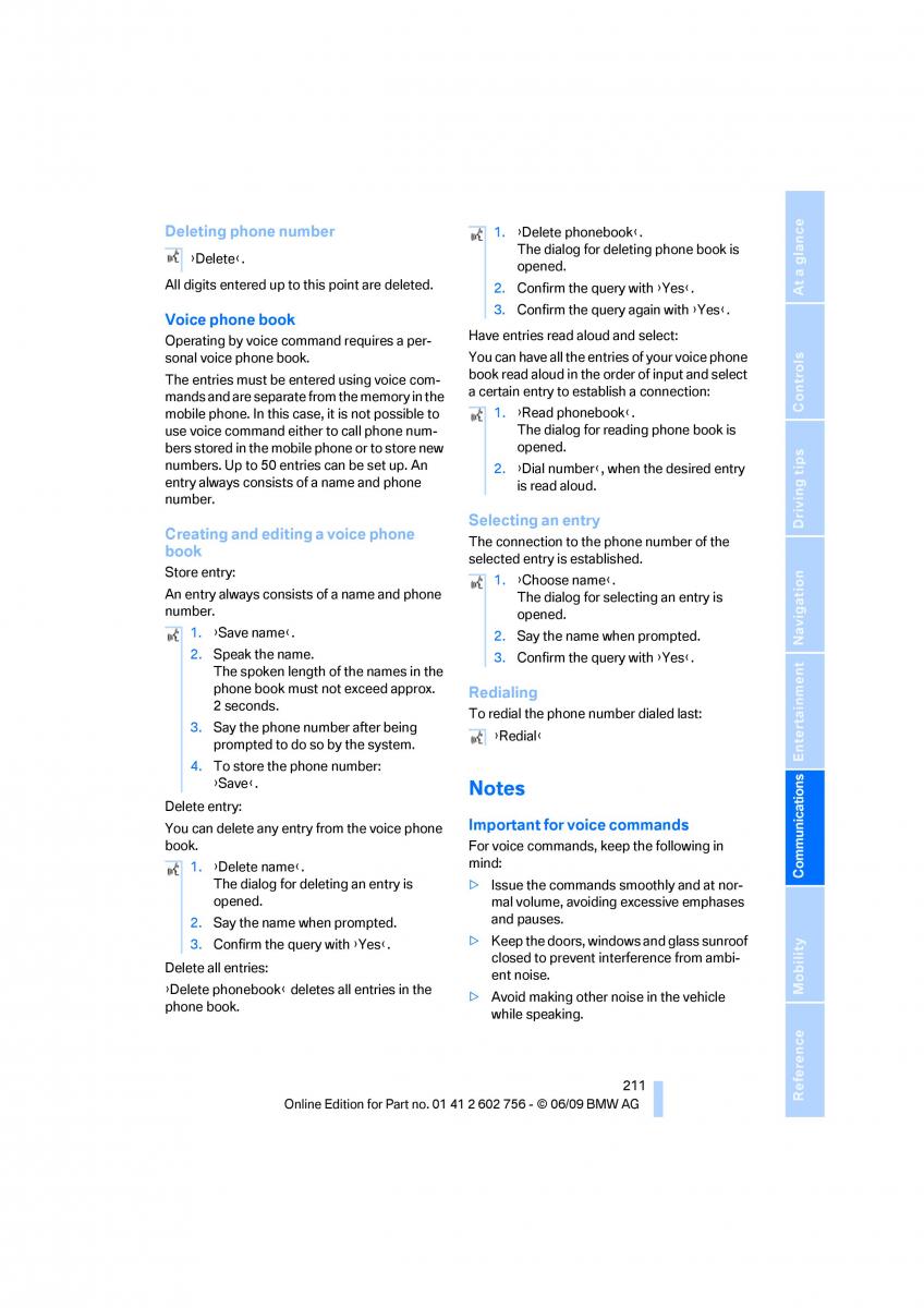 BMW X5 X6 E71 E72 owners manual / page 213