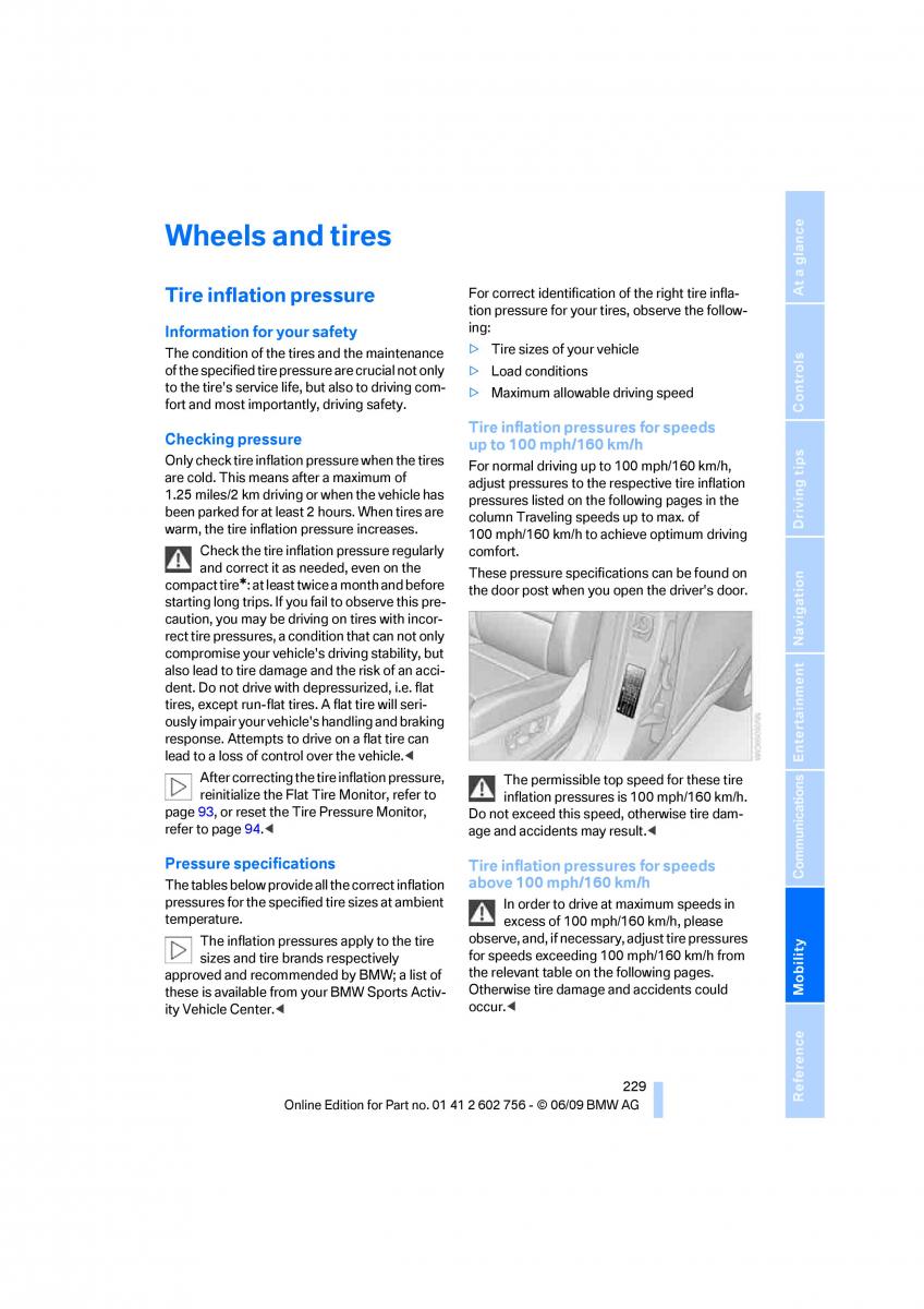 BMW X5 X6 E71 E72 owners manual / page 231